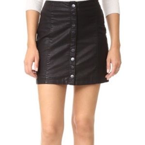 Free people faux leather button down skirt